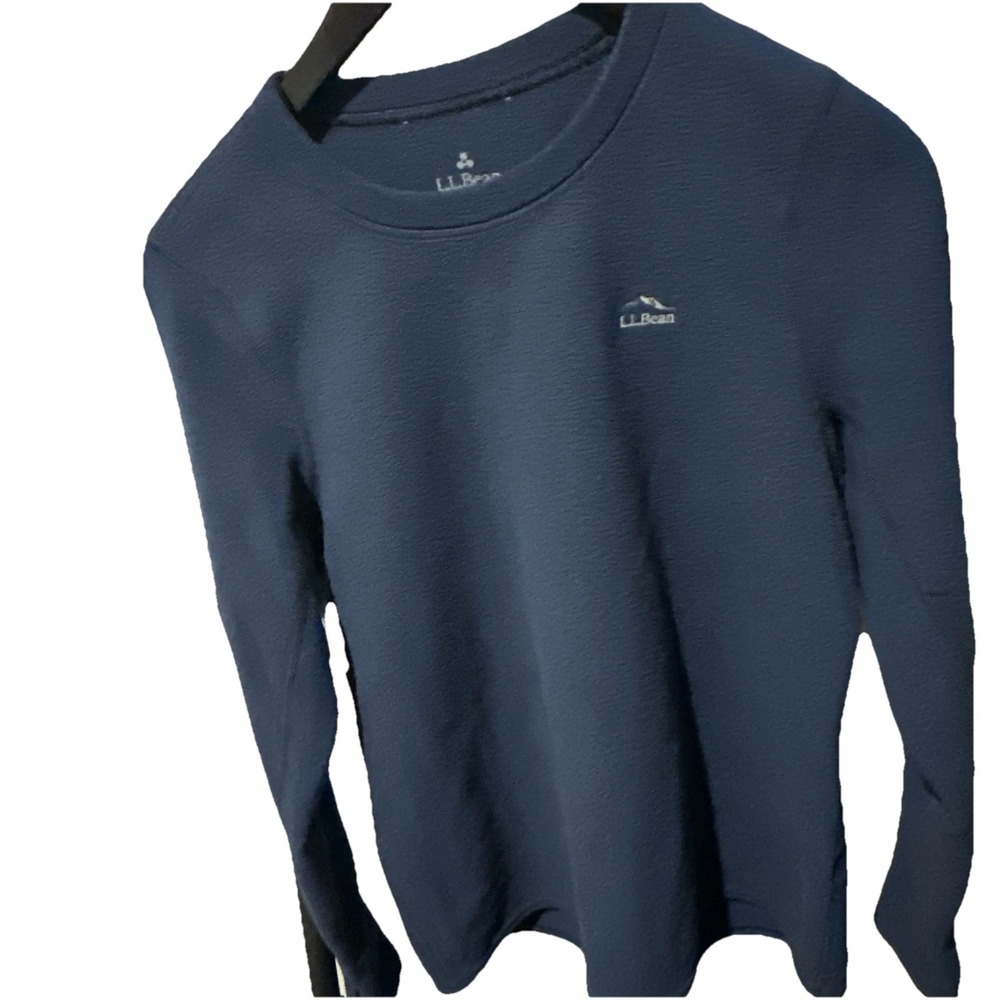L.L.Bean Sweater Sweater Men's Medium Navy Pullover Fleece Long Sleeve